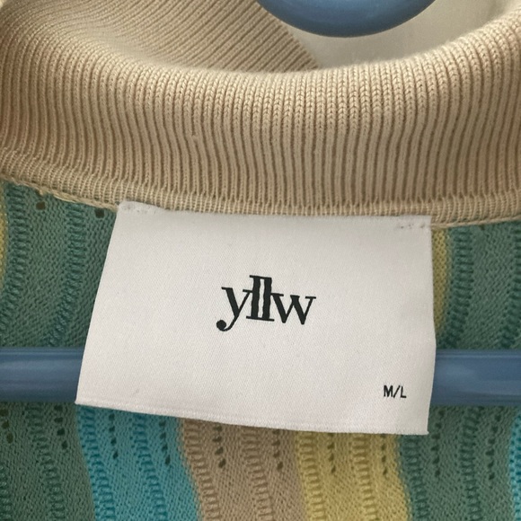 Yellow The Label Yllw Felix Knit Short Sleeved Shirt Women Dress Tropic Size M/L - Picture 3 of 5